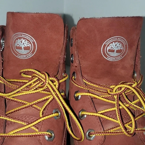 Rust/ Burgundy Timberland Boots Men's 6.5/Women's 9 - Picture 8 of 13